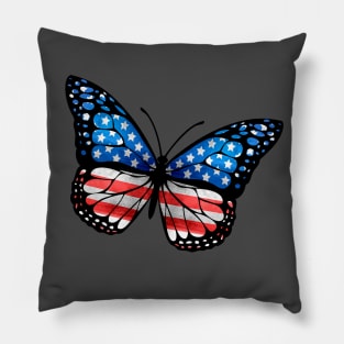 Patriotic USA Butterfly With EEUU Flag Pillow