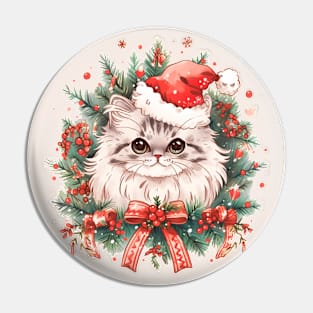 Christmas Persian Cat Pin