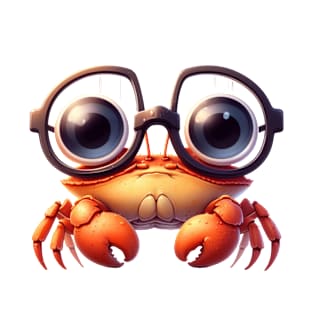 Cute little crab wearing glasses T-Shirt