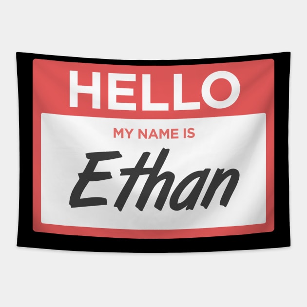 Ethan | Funny Name Tag Tapestry by MeatMan