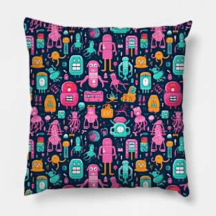 Playful Arena: Whimsical Monster Mates Pillow