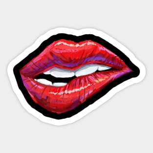 Painted lips on collage (red) Sticker for Sale by SarahsDesignz12