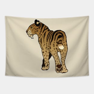 Striped Smilodon Tapestry