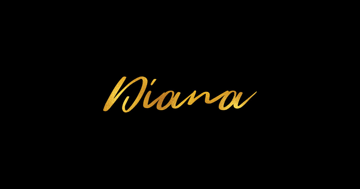 Diana Name Hand Lettering in Faux Gold Letters - Diana - Sticker ...