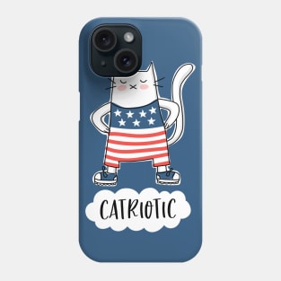 Catriotic - USA - Patriotic Cat in American Flag Suit Phone Case