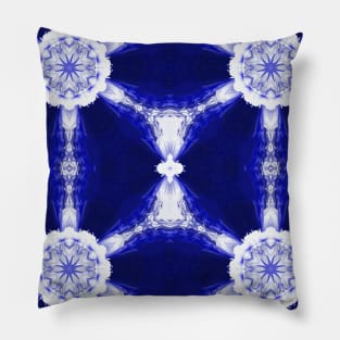 Blue Goth Pansy Flower Pillow