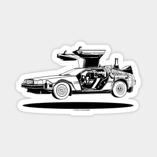 Delorean Black and White Magnet