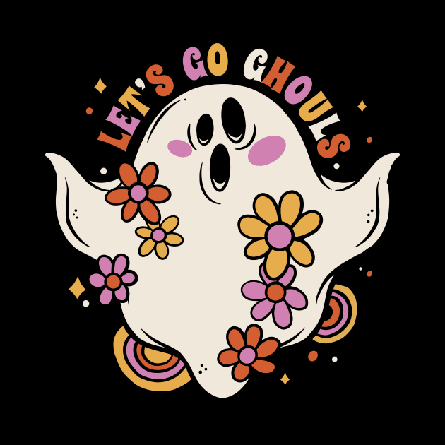 Let's Go Ghouls // Funny Groovy Ghost Halloween by SLAG_Creative