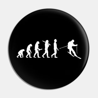 Funny Skiing Evolution Gift For Skiers Pin