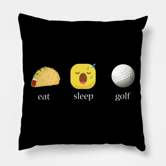 Eat sleep golf repeat emoji emoticons graphic Pillow by MarrinerAlex