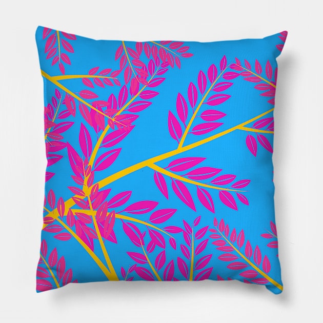 Pan Pride Overlapping Simple Leafy Branches Pillow by VernenInk