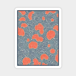 Japanese seigaiha waves pattern minimalist Magnet