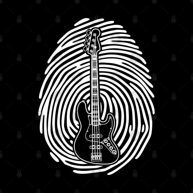 Fingerprint Bass Guitar Outline Dark Theme by nightsworthy