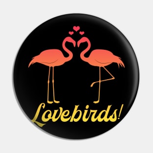 Flamingos in Love Pin