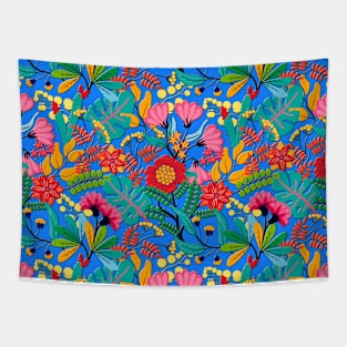 Blue Flowers Tapestry