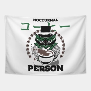 Nocturnal Coffee Person Tapestry