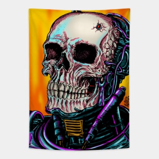 Cyborg Skull Tapestry