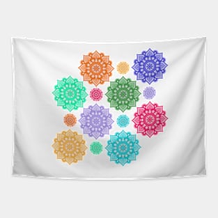 patterns Colorful Flowers Tapestry