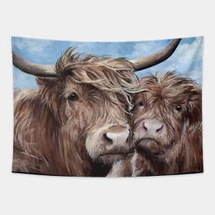 TWO COWS Tapestry