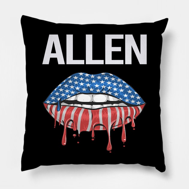 USA Flag Lips Allen Pillow by rosenbaumquinton52