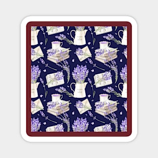 Lavender Seamless Pattern. Rustic and Cute Provencal Style. Magnet