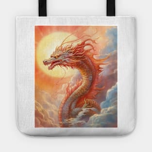 Chinese Dragon Flying Sunrise Tote