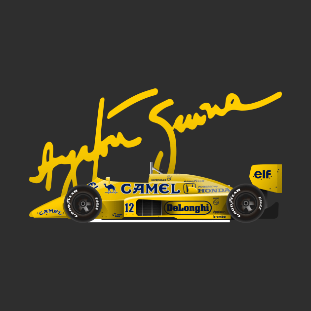 Ayrton Senna's Lotus 99T Illustration by Burro Wheel