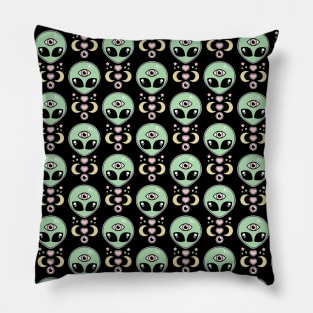 Kawaii Alien Pattern Pillow