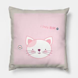 'Cute Animal Couple Classic Logo Design for Couples - Sweet Kitten Edition' Pillow