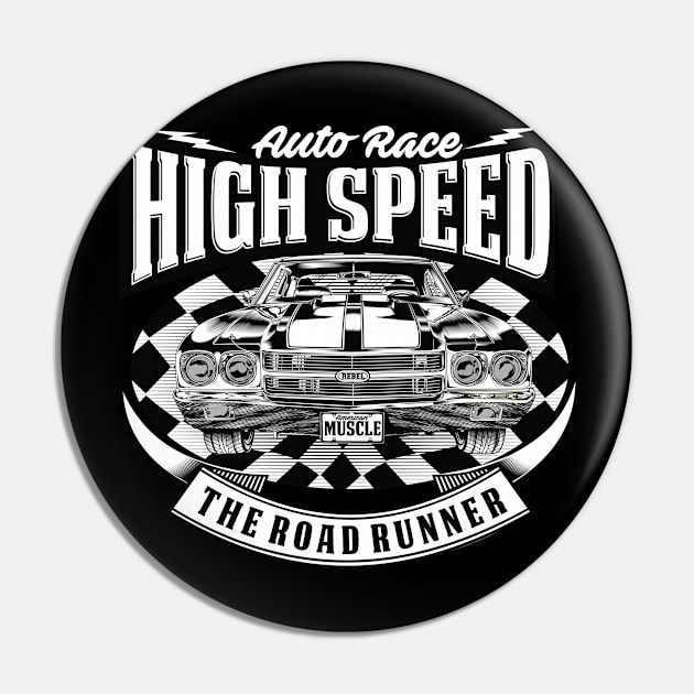 Auto race High speed Pin by Teefold