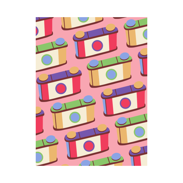 Retro Pinhole Camera Pattern - Spring Seasonal Color Palette by aaalou