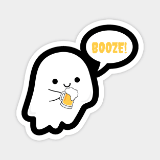 BOOze- a funny ghost drinking beer/alcohol design Magnet