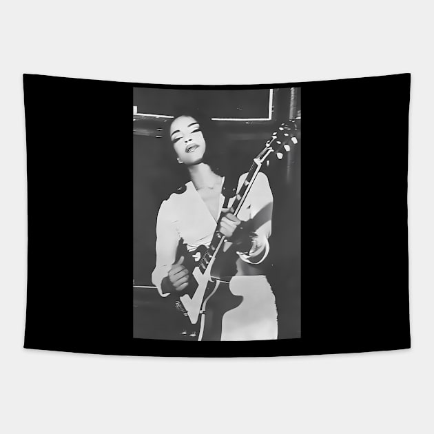 Sade Playing The Guitar Tapestry by keng-dela