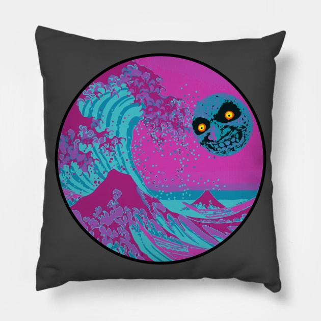 Great Wave Moon Pillow by Rickster07