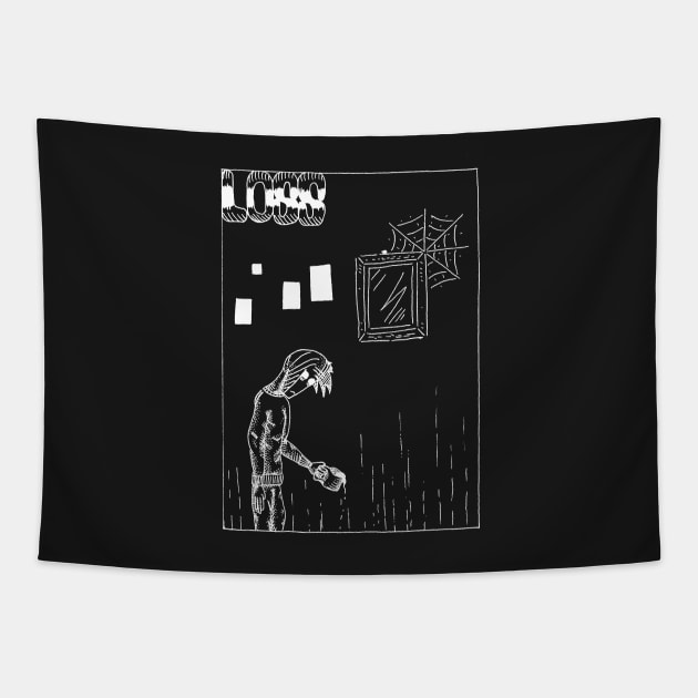 Loss (white) Tapestry by MacSquiddles