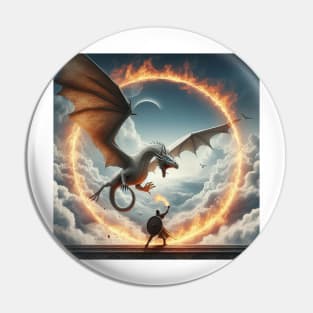 Circle of Magic: When a Fire Dragon Encompasses Humanity Pin