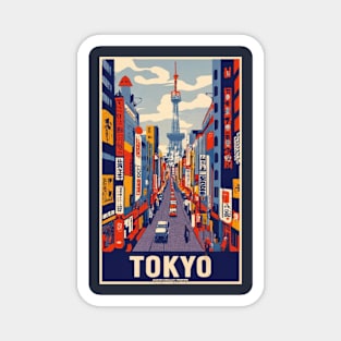 A Vintage Travel Art of Tokyo - Japan Magnet