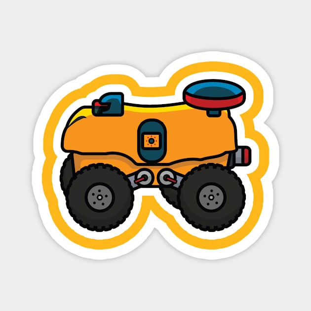 Smart Farming Robot Car Sticker vector illustration. Farm transportation objects icon concept. Robots in agriculture, farming robot, robot greenhouse sticker design logo. Magnet by AlviStudio