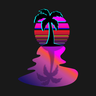 Dreamy Aesthetic Palm Tree Oasis Sun Silhouette T-Shirt