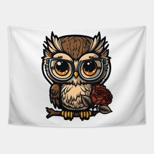 Owl with a Rose Tapestry