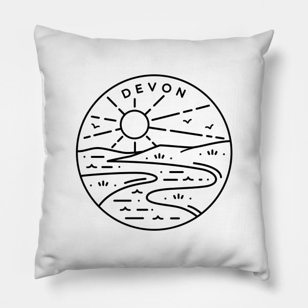 Devon, South England Emblem - White Pillow by typelab