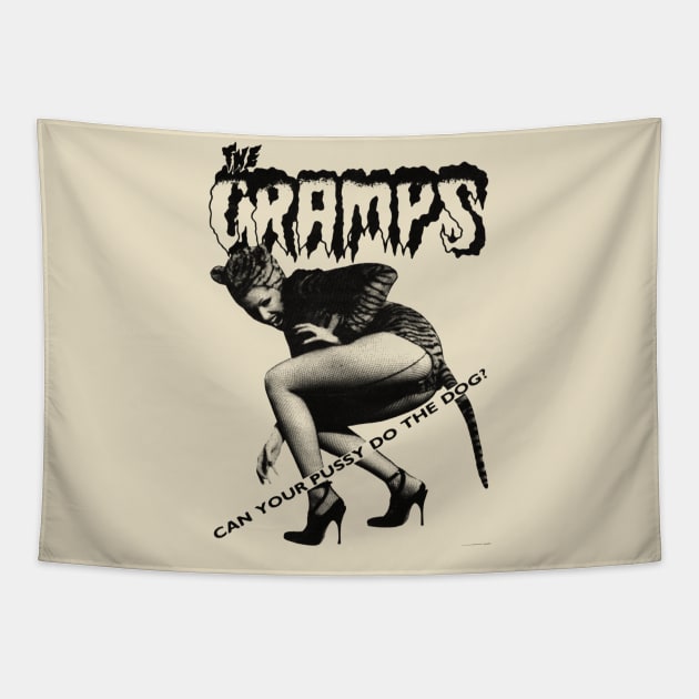 The Cramps - Black and White Design Tapestry by Shirleyy Shop Arts