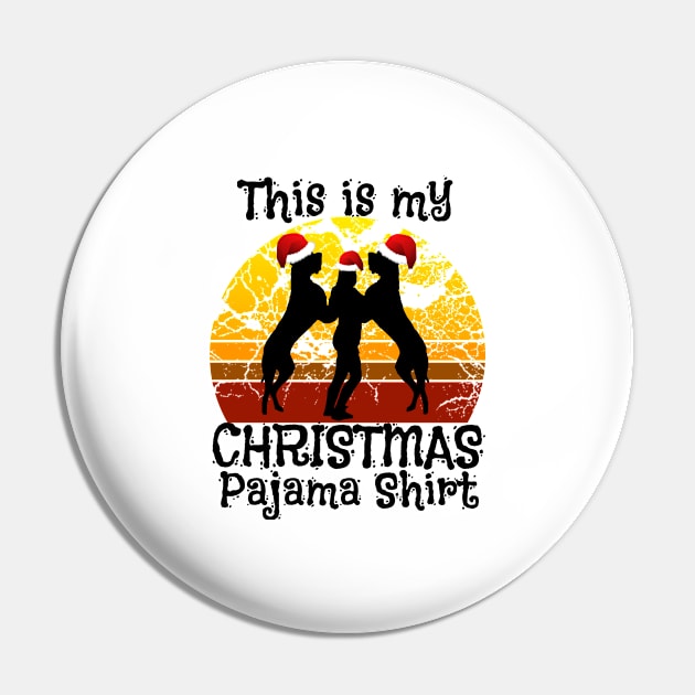 This Is My Christmas Pajama Funny Great Dane Xmas Holiday Pin by TellingTales