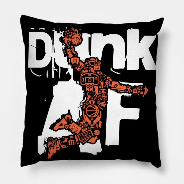 Dunk AF ~ Basketball Player Pillow by EddieBalevo