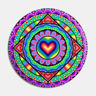 Valentine Heart Mandala Pin