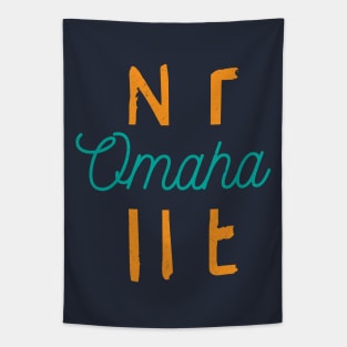 Omaha Nebraska City Typography Tapestry