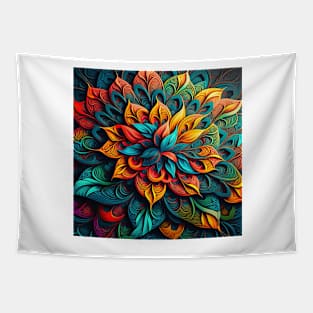 A Color Kaleidoscopic Pattern of Deep Colors Tapestry