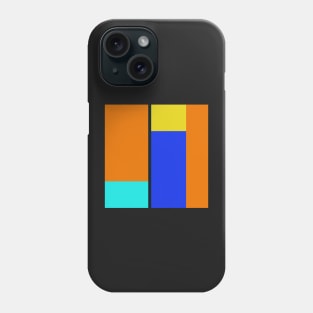 blue orange and yellow abstract minimalist art Phone Case