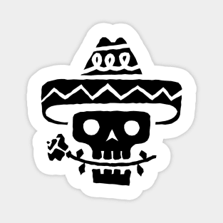 Just a Black Skull in Sombrero Magnet