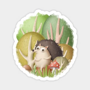 Cute hedgehog in forest Magnet